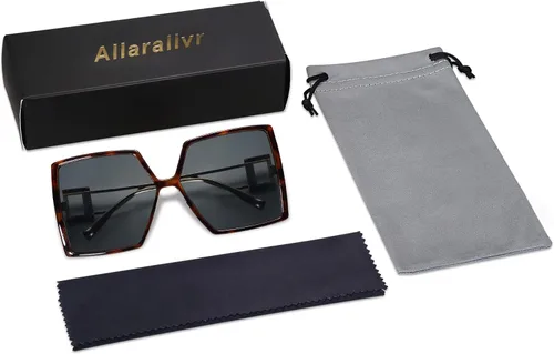 Miniatura 7 de Allarallvr Gafas de sol cuadradas de gran tamaño para mujer, gafas de sol Tetro de moda para mujer, gafas de sol AR82009