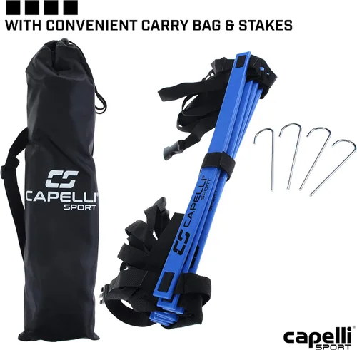 Miniatura 3 de Capelli Sport Speed Agility - Escalera deportiva de entrenamiento de velocidad de 10 peldaños con bolsa de transporte, azul, 15 pies