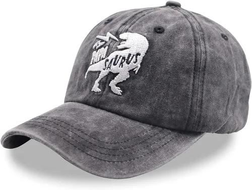 Miniatura 2 de Papa Saurus - Sombrero de dinosaurio, gorra de béisbol ajustable bordada T Rex para hombre