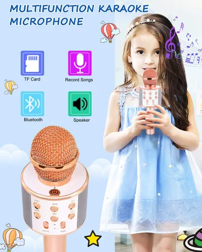 Miniatura 2 de Juguetes para niñas de 5 a 12 años, micrófono inalámbrico Bluetooth de karaoke para niños, juguetes populares para niños de 5, 6, 7, 8, 9, 10, 11
