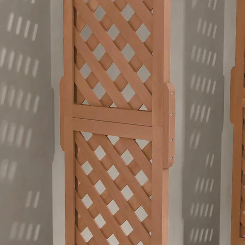 Miniatura 8 de Outsunny - Macetero de jardín elevado con enrejado arqueado para plantas trepadoras de enredadera, flores colgantes, macetero de madera