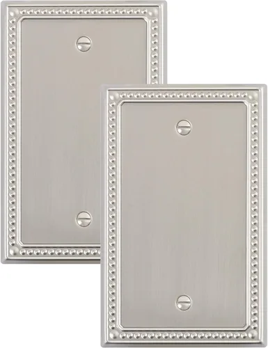 Miniatura 42 de Paquete de 4 placas de cubierta para interruptor de luz de palanca individual, cubiertas decorativas de perlas, placa de pared de metal almendra
