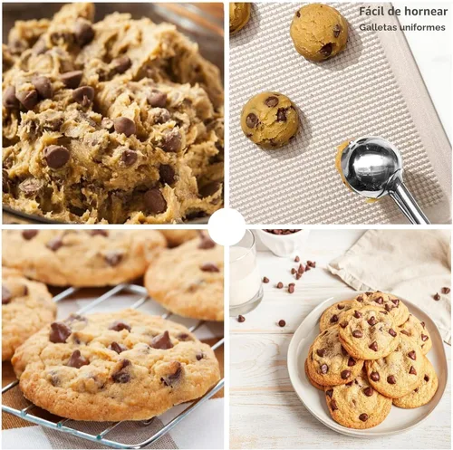Miniatura 5 de Juego de Cuchara de Galletas, 3 Piezas Cuchara de Helado, Juego de 3 Cucharas de Galletas para Hornear, Cuchara de Galletas de Acero Inoxidable 18/8