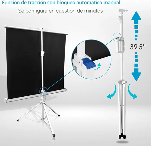 Miniatura 2 de Pyle PRJTP42 pantalla para proyector de 40", fácil de plegar y guardar, estilo trípode