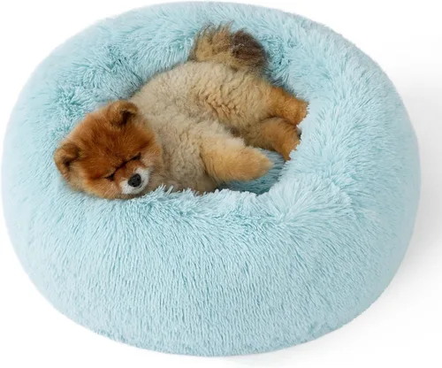 Miniatura 73 de Bedsure - Cama relajante para perro mediano, lavable, tipo dona, cama para gato, antideslizante, redonda, afelpada, mullida, de piel sintética