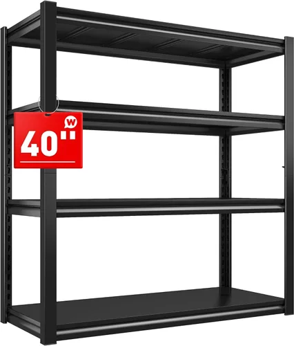 Miniatura 10 de Raybee Estantería de garaje de 40 pulgadas de ancho, estantes de almacenamiento resistentes de 56.9 pulgadas de alto, estantería de metal resistente