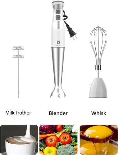 Miniatura 3 de Batidora de mano de inmersión UTALENT, 3 en 1, 8 velocidades, batidora de brazo con espumador de leche, batidor de huevos para batidos, espuma