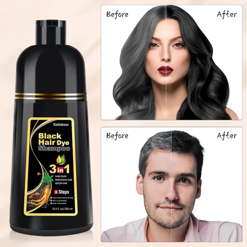 Miniatura 2 de Bablabear - Champú con color para cabello gris, tinte de cabello semipermanente para mujeres y hombres, ingredientes herbales, 3 en 1, cobertura