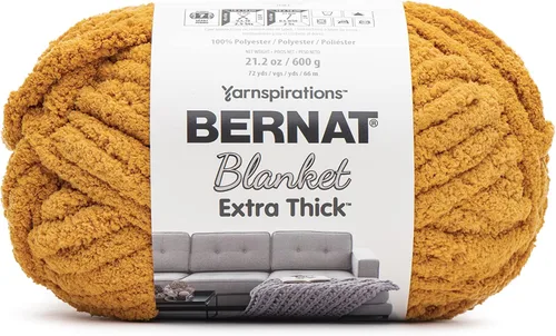 Miniatura 39 de Bernat - Hilo para manta extra grueso color niebla azul - 1 paquete de 21.12 oz/598.74 g - 100% poliéster - #7 Jumbo - 72 yardas - Hilo grueso