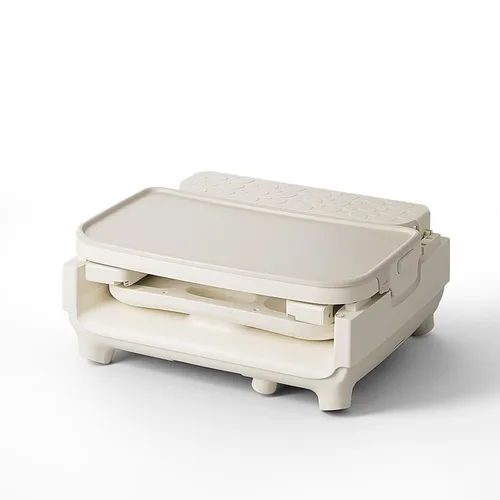 Miniatura 10 de Obee Odee Silla Alta Portátil 3 en 1 para Bebés y Niños Pequeños, Silla Alta Plegable Convertible Fácil de Limpiar para Infantes con Patas Beige