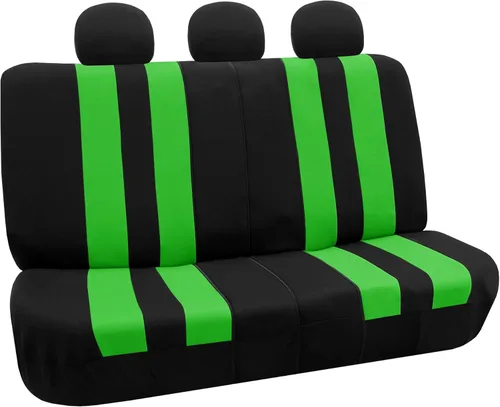 Miniatura 18 de FH Group - Juego completo de fundas para asientos de auto con rayas llamativas, ajuste universal para asientos delanteros de respaldo bajo, Verde