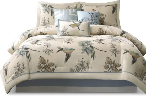 Miniatura 8 de Madison Park Quincy - Edredón acogedor con diseño de paisaje natural, ropa de cama para todas las estaciones, falda de cama a juego, almohadas