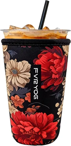 Miniatura 49 de Fundas de neopreno reutilizables aisladas para café helado, fundas para tazas de café helado, fundas para bebidas heladas y calientes