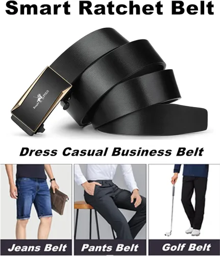 Miniatura 4 de Oyifan Cinturón negro para hombre, cinturón de diseñador de cuero genuino para hombre, cinturón de moda para hombre, cinturón casual para hombre