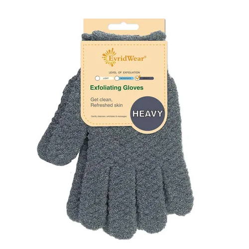 Miniatura 14 de Evridwear - Guantes exfoliantes de baño de doble textura para ducha, spa, masaje y exfoliantes corporales, elimina las células muertas de la piel