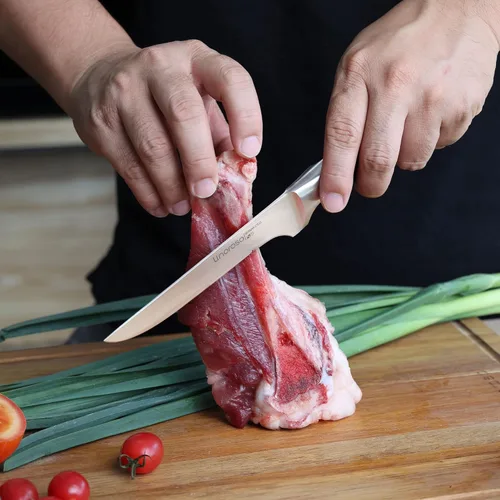 Miniatura 6 de linoroso Cuchillo deshuesador de 5.7 pulgadas con elegante caja de regalo, cuchillo de filete de acero inoxidable de carbono alemán forjado afilado