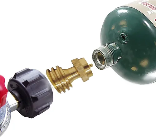 Miniatura 2 de Adaptador de tanque de propano de 1 libra, Adaptador de tanque de propano convertidor de 20 lb a 1 libra, Engánchate Tanques de propano pequeños