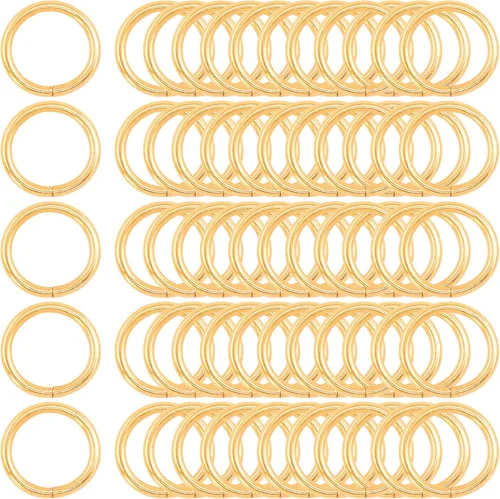 Miniatura 13 de Kit de 60 anillos de metal para cinturones, pasadores de accesorios para macramé, cinturón de campamento, correas para perro, accesorios de sable