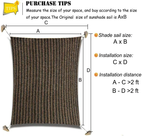 Miniatura 2 de Toldo tipo vela para patios, pérgolas, patios traseros, jardines y exteriores, rectangular, tela para sombra que bloquea los rayos ultravioleta, 6 x