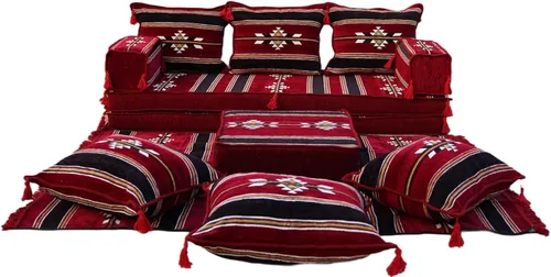Miniatura 15 de Sofá de piso modular hecho a mano arabicsofa – Asiento oriental Majlis con cojines de respaldo
