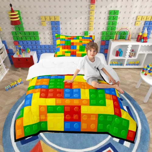 Miniatura 36 de Juego de edredón de camión de basura para niños, tamaño King, juego de ropa de cama de automóvil de dibujos animados para niños, adolescentes