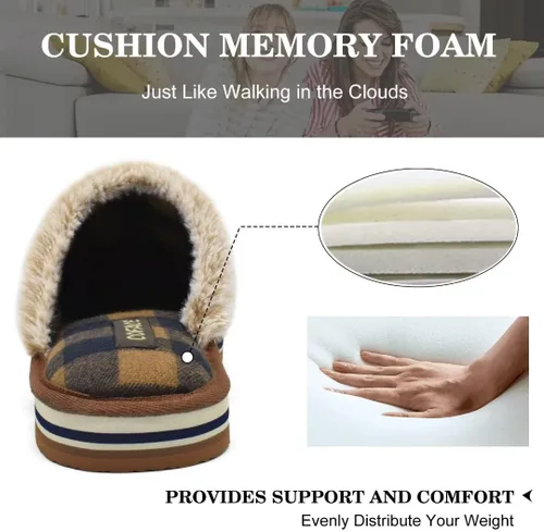 Miniatura 3 de COFACE Pantuflas de espuma viscoelástica para mujer, cómodas y cálidas, con forro de cojín acogedor