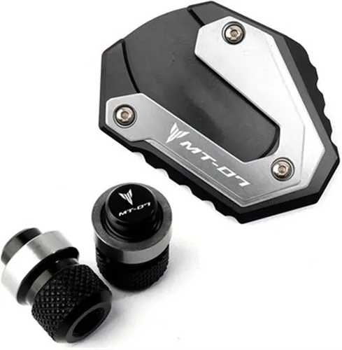 Miniatura 8 de Soporte lateral para motocicleta, ampliación, tapones de aire para válvula de neumático para Yamaha FZ07 FZ 07 MT07 MT 07 MT-07 MT-07 2014 2023 Rojo