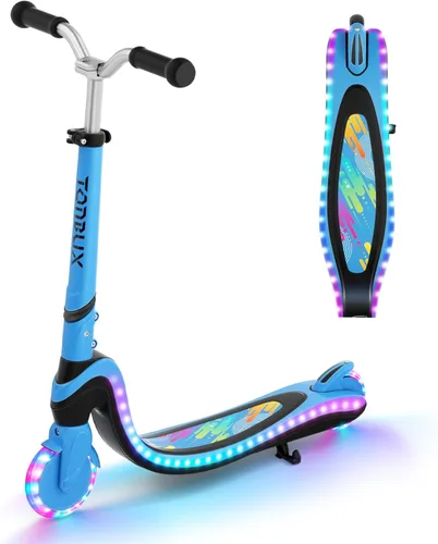 Patinete de 2 ruedas, scooter para niños con ruedas y cubierta iluminadas, altura ajustable, 2 ruedas para niños de 5 a 7 años, scooters para niños