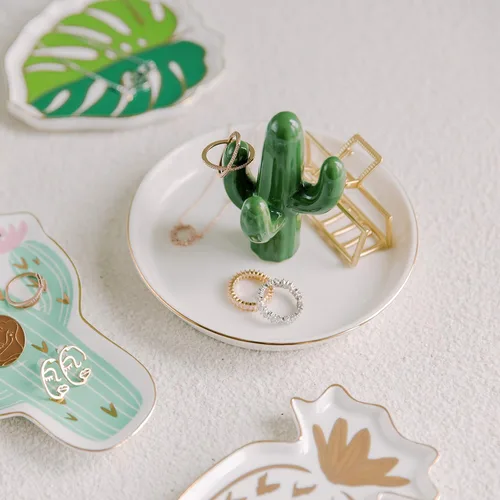 Miniatura 3 de mono living Soporte para anillos de cactus, bandeja de joyería para adolescentes, niñas, plantas pequeñas, cosas geniales, decoración bohemia