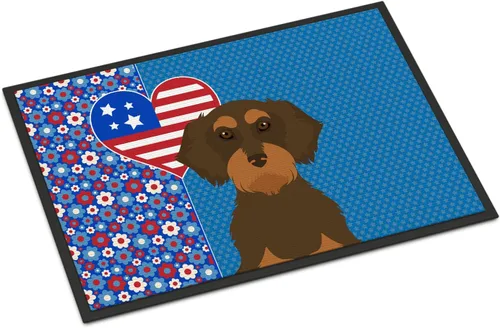 Miniatura 66 de Caroline's Treasures WDK5119JMAT Airedale Terrier USA - Tapete para interiores o exteriores, 24 x 36 pulgadas, tapete para puerta delantera