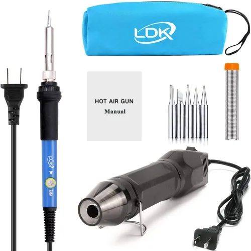 Miniatura 9 de LDK Mini pistola de calor, 4.9 pies, 300 W, doble temperatura, 392 ℉ y 662 ℉ pistola de aire caliente para envoltura retráctil, resina epoxi