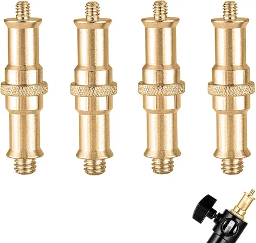 Miniatura 9 de KuuGuu Adaptador de trípode de tornillo roscado, convertidor de metal estándar de 1/4 a 3/8 pulgadas, adaptador de espiga para soporte de flash