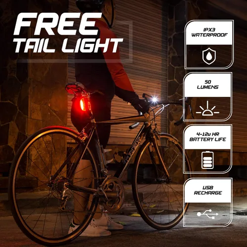 Miniatura 3 de XPRO-LUME - Luces de bicicleta recargables por USB, potentes 500 lúmenes, luz delantera de bicicleta - Super brillante IPX5 impermeable MTB Road