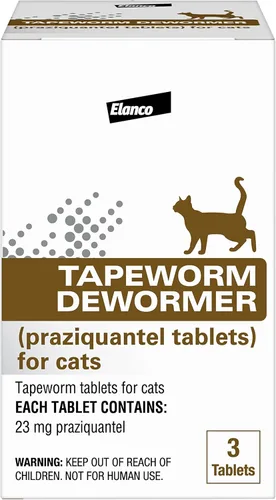 Elanco Desparasitante de tenia (tabletas de praziquantel) para gatos y gatitos de 6 semanas y mayores, 3 unidades