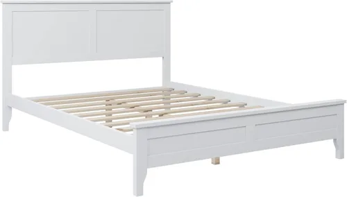 Miniatura 7 de Harper & Bright Designs Cama de plataforma de tamaño matrimonial con cabecero, marco de cama matrimonial de madera moderna con soporte de listones