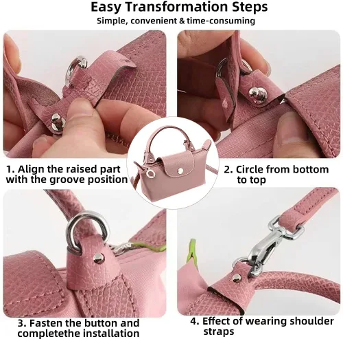 Miniatura 6 de Chispee Correa para bolsa, accesorios para bolsa de hombro, bolsa cruzada de bola de masa hervida, accesorios de conversión perforados para correa