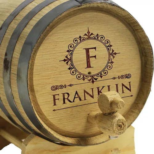 Miniatura 3 de The Wedding Party Store Whisky de roble grabado, bourbon o barril de vino, personalizado con diseños WPS (barril de 2 litros)