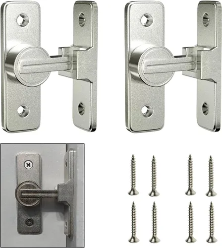 Miniatura 7 de Accesorios de cerradura de puerta de granero, cierres de puerta resistentes de 90 grados, pestillo de seguridad para puerta, cerradura de cerrojo