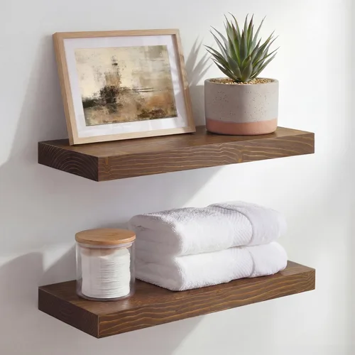 Miniatura 14 de Homeforia Estante flotante blanco de 48 pulgadas, estantes flotantes de madera maciza de alta gama de 48 pulgadas de largo para montaje en pared