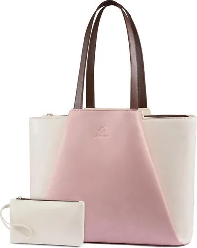 Miniatura 16 de LOVEVOOK Bolso de hombro para portátil para mujer - Bolso de 15.6 pulgadas de cuero sintético con cartera, bolso de oficina de gran capacidad