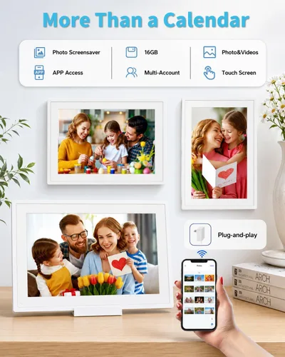 Miniatura 9 de 10.1 inch Digital Calendar Wall Touch Screen Electronic Calendar – Interactive Smart Family Planner, No Subscription, Chore Chart, Meal Planner