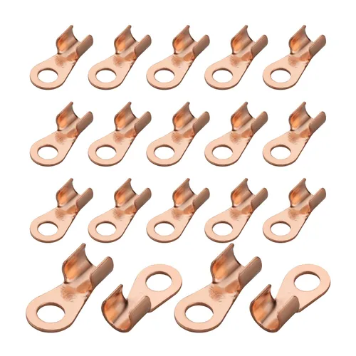 Miniatura 16 de Fielect 100 Uds. Terminales de cable de batería de alambre de cobre abierto OT-10A, terminales de anillo de crimpado, conectores de orificio