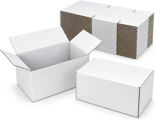 Miniatura 25 de Cajas de envío pequeñas de 9 x 6 x 2 pulgadas (paquete de 25) – Cajas de cartón corrugado blancas resistentes para pequeñas empresas, comercio Blanco