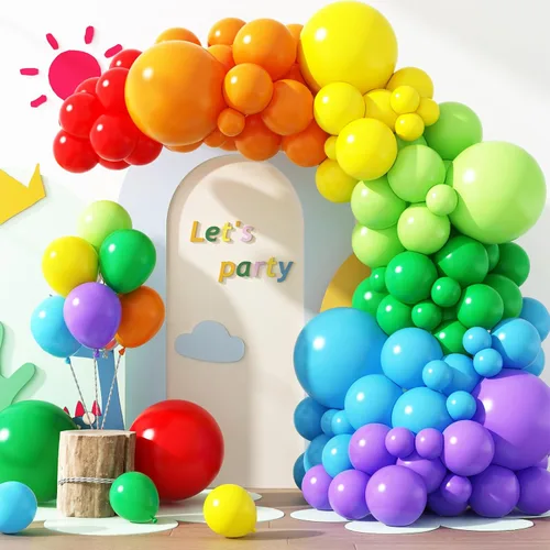 Miniatura 9 de Rubfac - Globos azul rey, 129 unidades, diferentes tamaños, 18, 12, 10 y 5 pulgadas para arco de guirnalda, decoración de cumpleaños azul, baby Azul