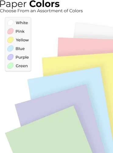 Miniatura 3 de Bloc de notas de color blanco impreso personalizado de 3.9 x 5.1 in. Colorido bloc de notas personalizado con el nombre de tu empresa, líneas