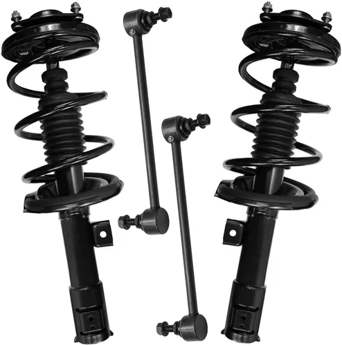 Miniatura 54 de Detroit Axle - Kit de 4 barras estabilizadoras delanteras para Ford F-150 2021 2022 2023 2024, 2 puntales con resorte helicoidal, 2 eslabones