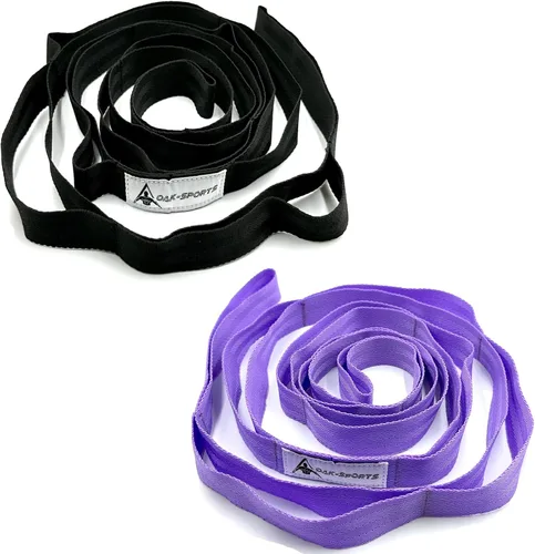 Correa de estiramiento con bucles para yoga, correa de estiramiento para terapia física, correa de ejercicio no elástica para pilates, danza y