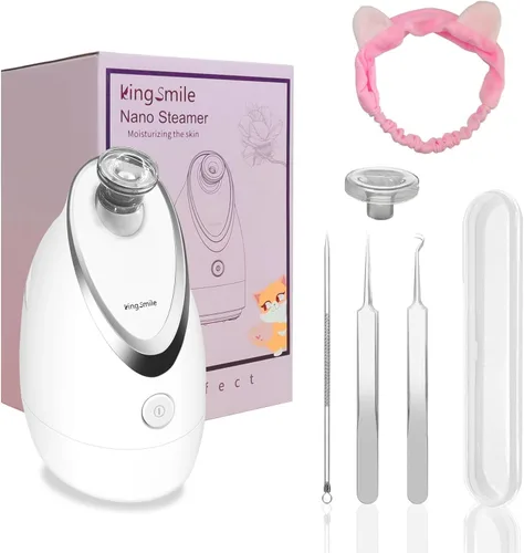 Kingsmile Vaporizador facial, vaporizador facial 3 en 1 para cara, nanovaporizador compacto con aromaterapia, humidificador facial, boquilla