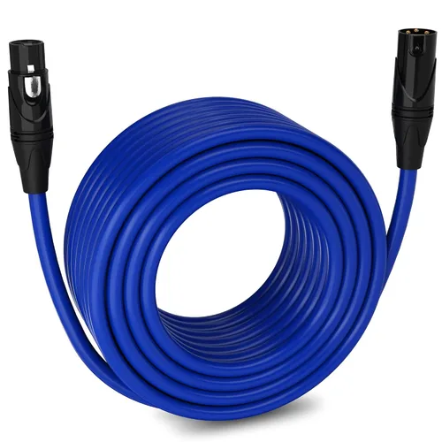 Miniatura 22 de LyxPro Cable de micrófono XLR hembra a macho de ángulo recto de 3 pines de 1.5 pies para altavoces amplificados, interfaz de audio, rendimiento