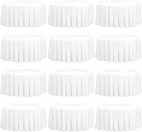 Miniatura 12 de fani Paquete de 12 manteles rectangulares de poliéster lavanda de 60 x 102 pulgadas para mesas rectangulares de 6 pies, mantel de tela lavable